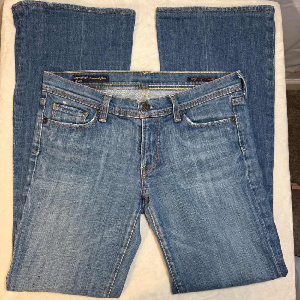 Citizens of Humanity Low‎ Rise Flare Jeans Medium Wash